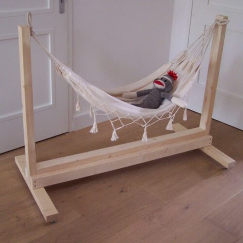Steigerhouten Baby hangmat stellage Anna (Steigerhouten kinderbedden)