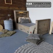 Steigerhouten Harley Davidson bed met lades (Steigerhouten kinderbedden)