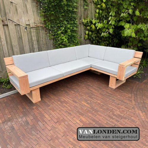 Hoekbank Raymond van Douglas balken (Steigerhouten loungebanken)