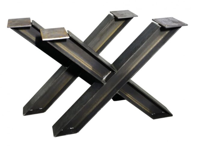 Tafel onderstel stalen kruis H balk Nathan (Steigerhouten eettafels online bestellen)
