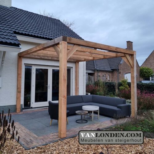 Steigerhout pergola Valesca (Steigerhouten overkappingen bestellen)