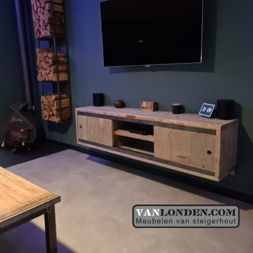 Steigerhouten TV-meubel Leonore (Steigerhouten TV-meubels op maat)
