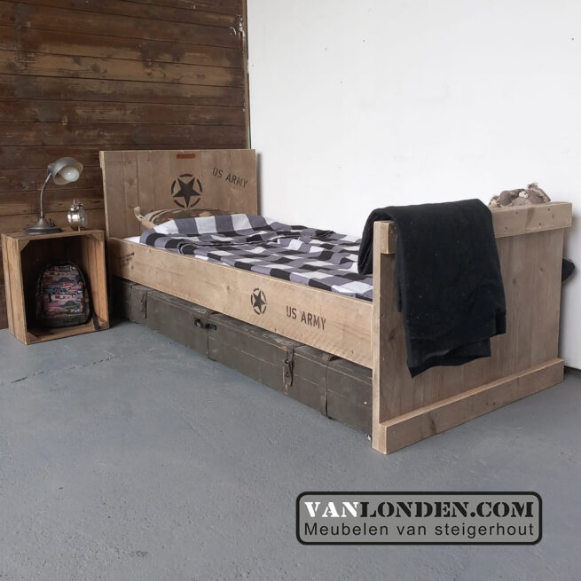 Steigerhouten legerbed Henry (Steigerhouten kinderbedden)
