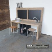 Steigerhouten bureau met krijtbord Ibo (Steigerhouten bureaus op maat gemaakt)