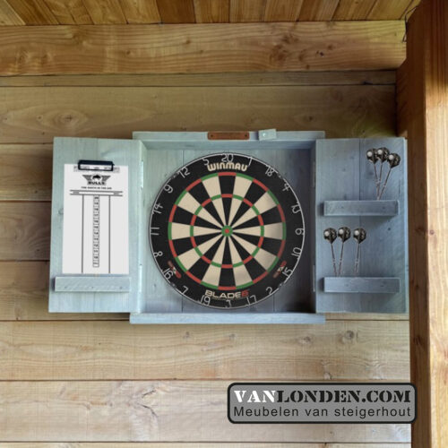Steigerhouten dartbord kast Wesley (Steigerhouten accessoires online bestellen)