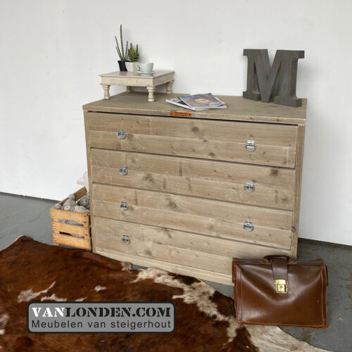 Steigerhouten dressoir ladekast patries (Steigerhouten dressoir kasten bestellen)