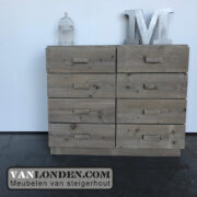 Steigerhouten dressoir met lades Malo (Steigerhouten dressoir kasten bestellen)