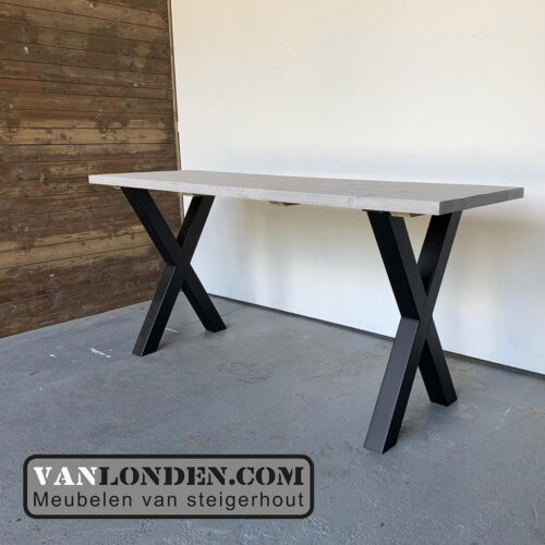 Steigerhouten eettafel x-poot Wessel (Steigerhouten eettafels online bestellen)
