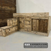 Steigerhouten half-hoogslaper met kast Willis (Steigerhouten hoogslapers)