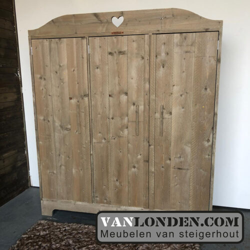 Steigerhouten hang- en legkast Marijke (Steigerhouten kledingkasten online bestellen)