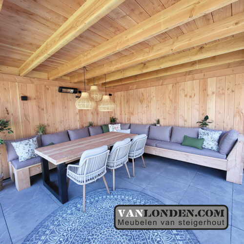 Steigerhouten hoekbank Alfred (Steigerhouten loungebanken)