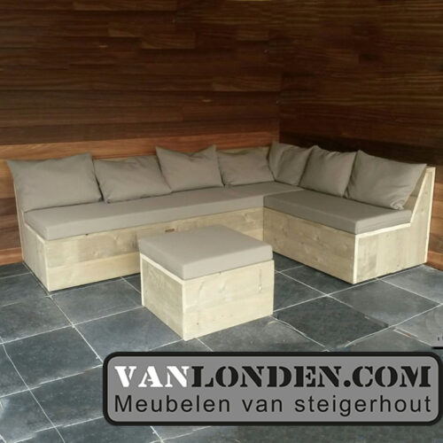 Steigerhouten hoekbank Frans (Steigerhouten loungebanken)