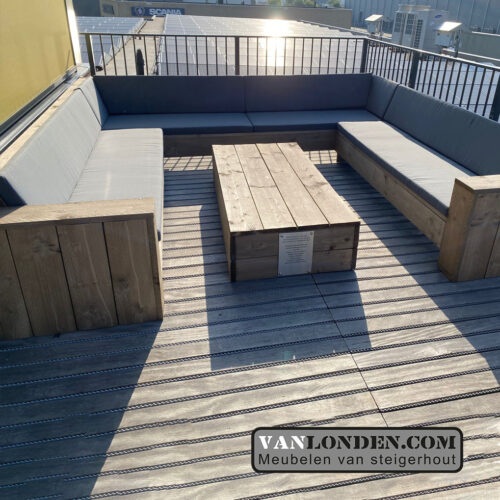 Steigerhouten hoekbank Johan (Steigerhouten loungebanken)