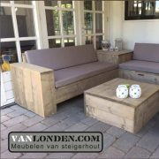 Steigerhouten hoekbank Maxim (Steigerhouten loungebanken)