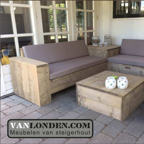 Steigerhouten hoekbank Maxim (Steigerhouten loungebanken)