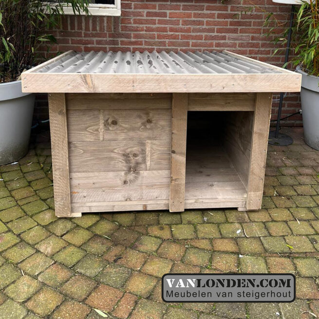 Steigerhouten hondenhok Bobby (Steigerhouten dieren accessoires kopen)