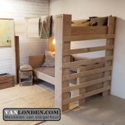 Steigerhouten tweepersoons hoogslaper Olivia (Steigerhouten kinderbedden)