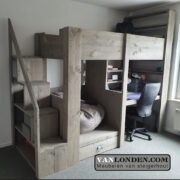 Steigerhouten hoogslaper met bureau Alicia (Steigerhouten hoogslapers)