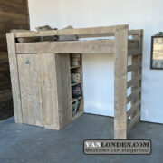Steigerhouten hoogslaper met kast Wendy (Steigerhouten hoogslapers)