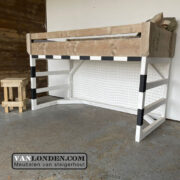Steigerhouten hoogslaper voetbalgoal bed Ronaldo (Steigerhouten hoogslapers)