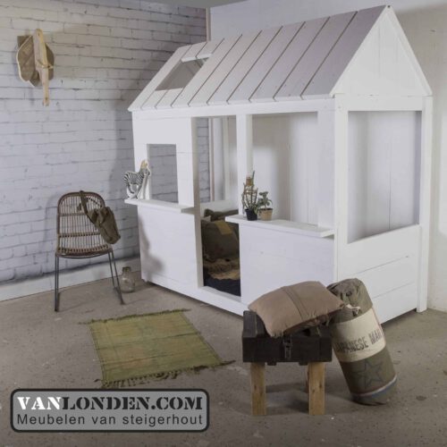 Steigerhouten huisjes-bed Isabel (Steigerhouten huisjesbedden)