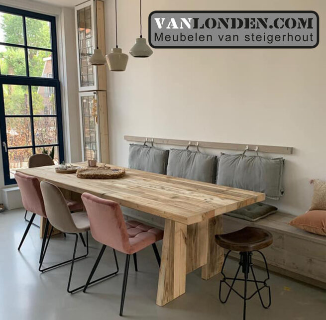 Steigerhouten eettafel Jitske (Steigerhouten eettafels online bestellen)