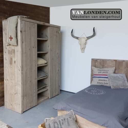 Steigerhouten kledingkast Margot (Steigerhouten kledingkasten online bestellen)