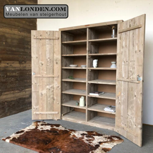 Steigerhouten kast met legplanken Ron (Diverse steigerhouten kasten bestellen)