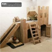 Steigerhouten kasteelbed Daniel (Steigerhouten halfhoogslapers)