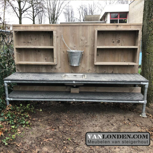 Steigerhouten kinder buitenkeuken Dex front