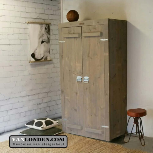 Steigerhouten kledingkast Mika (Steigerhouten kledingkasten online bestellen)