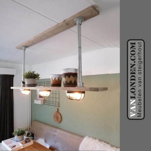 Steigerhouten hanglamp stellage Maike (Diverse lampen)