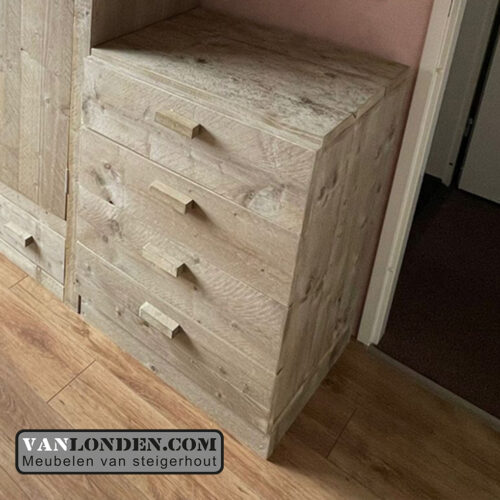 Steigerhouten ladenkastje Esther (Accessoires voor steigerhouten bedden)