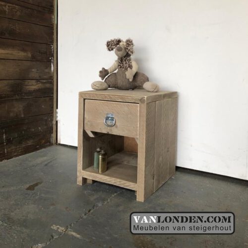 Steigerhouten nachtkastje Roger (Accessoires voor steigerhouten bedden)