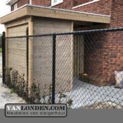 Steigerhouten overkapping met schuur (Steigerhouten overkappingen bestellen)