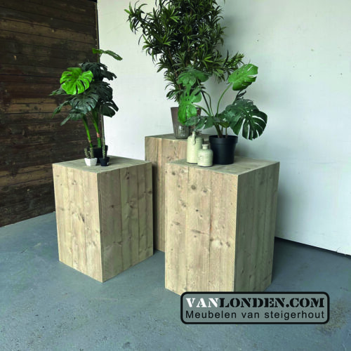 Steigerhouten plantensokkel Wim (Steigerhouten accessoires online bestellen)