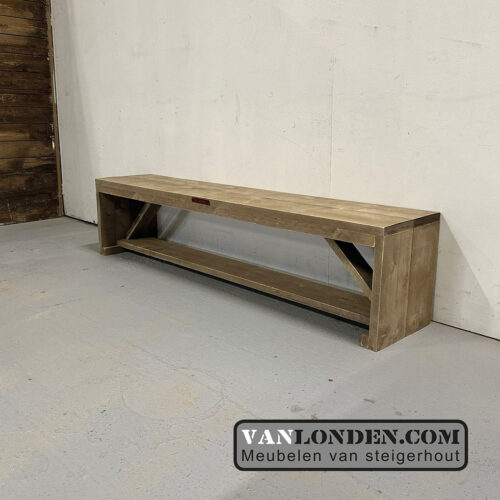 Steigerhouten side table - bankje Selena (Actieve steigerhouten zitbanken bestellen)