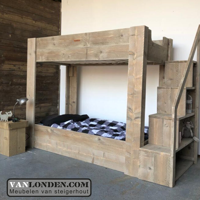Steigerhouten stapelbed Liselore (Stapelbedden)