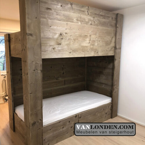 Steigerhouten stapelbed roomdivider Madelief (Stapelbedden)