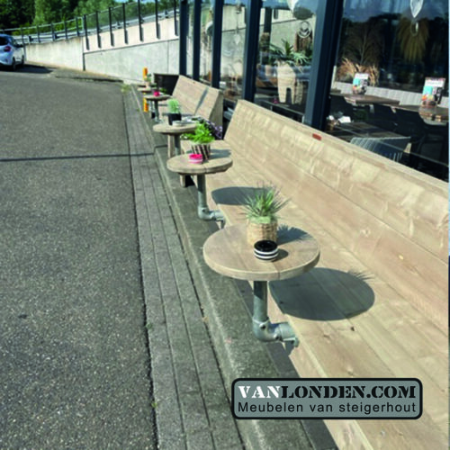 Steigerhouten terras bank klant detail