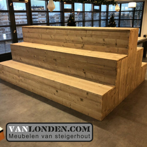 Steigerhouten dubbele tribune (Steigerhouten loungebanken)