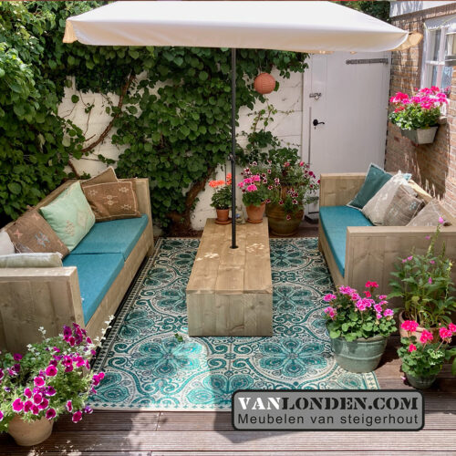 Steigerhouten tuinbank Alix (Steigerhouten loungebanken)