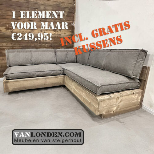 Steigerhouten hoekbank Maron (Steigerhouten loungebanken)