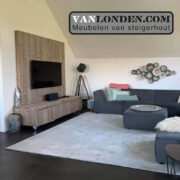 Steigerhouten tv-meubel met wand Josien (Steigerhouten TV-meubels op maat)