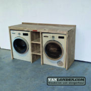 Steigerhouten wasmachine ombouw Mariet (Opbergmeubels)