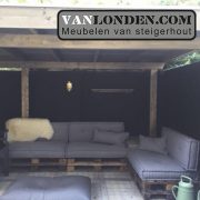 Steigerhouten overkapping met schuur Batist (Steigerhouten overkappingen bestellen)