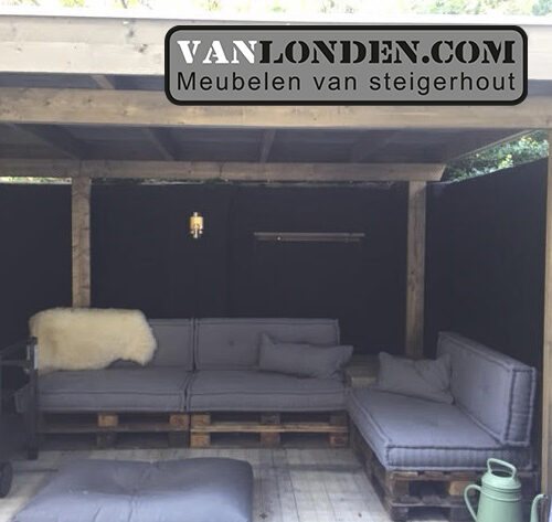 Steigerhouten overkapping met schuur Batist (Steigerhouten overkappingen bestellen)