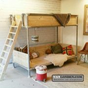 Steigerhouten buisbed Donna met-relaxplateau (Steigerhouten hoogslapers)