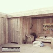 Overkapping met schuur (Steigerhouten overkappingen bestellen)