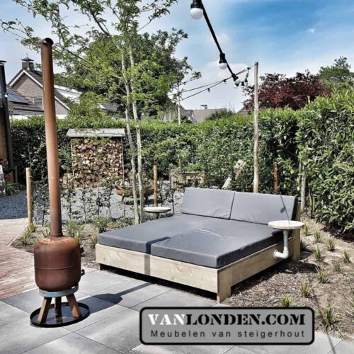 Steigerhouten loungebed Jessie (Steigerhouten loungebanken)